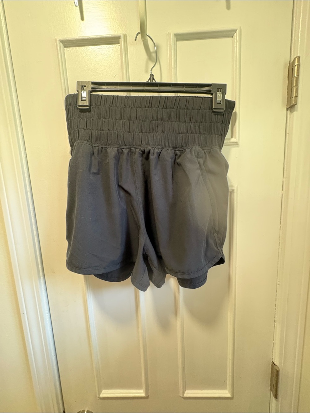 High-Waist Athletic Shorts in Charcoal Gray